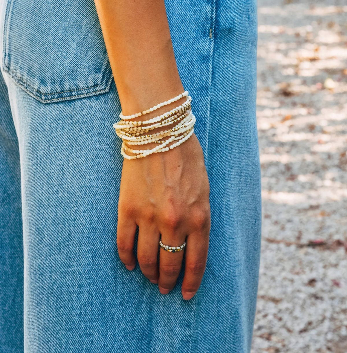 COLLIER-BRACELET ALIGNEMENT 6 TÊTES BLONDES