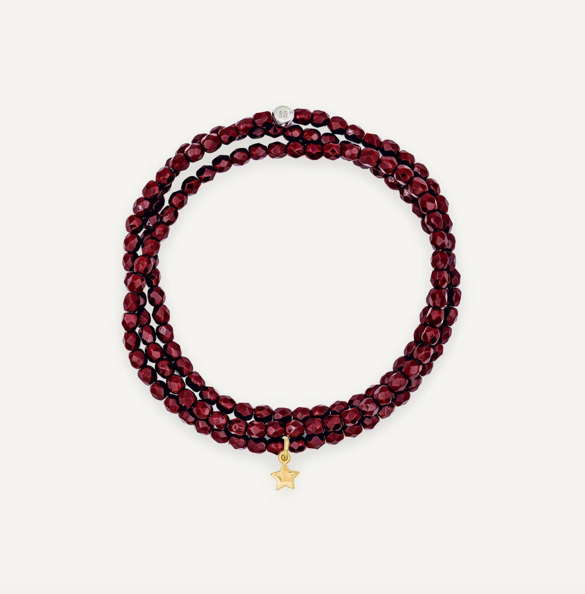 COLLIER-BRACELET CRISTAL BORDEAUX TÊTES BLONDES