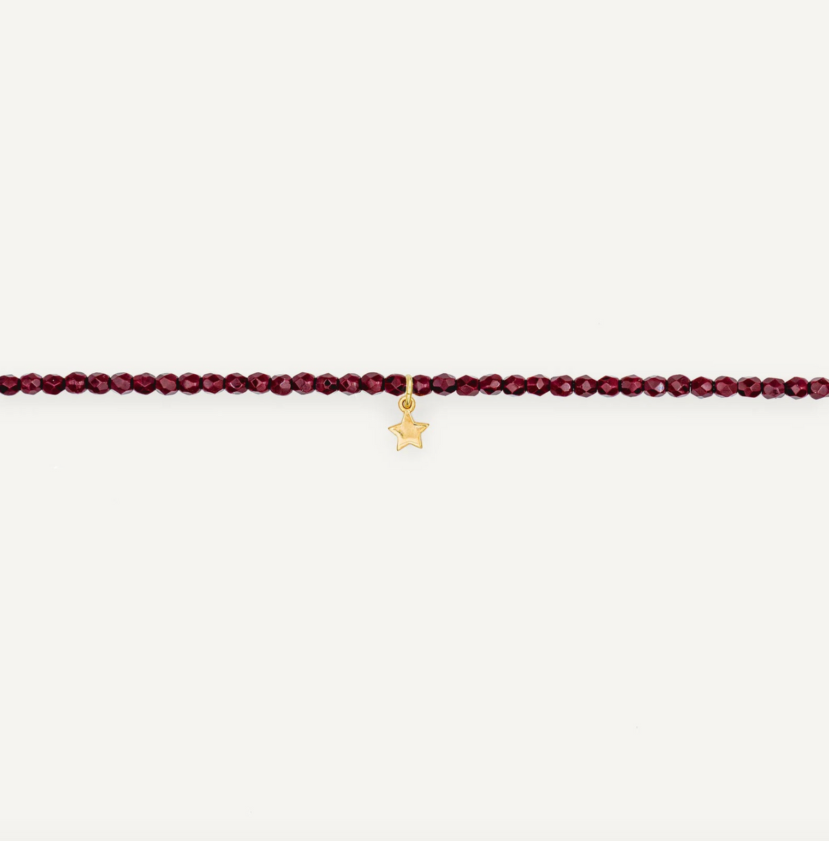 COLLIER-BRACELET CRISTAL BORDEAUX TÊTES BLONDES
