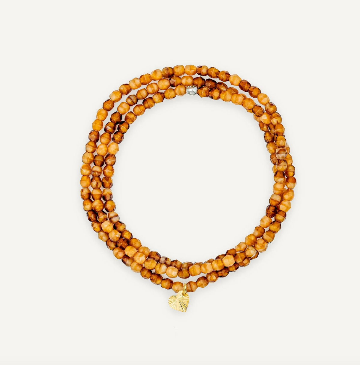 COLLIER-BRACELET CRISTAL CARAMEL TÊTES BLONDES