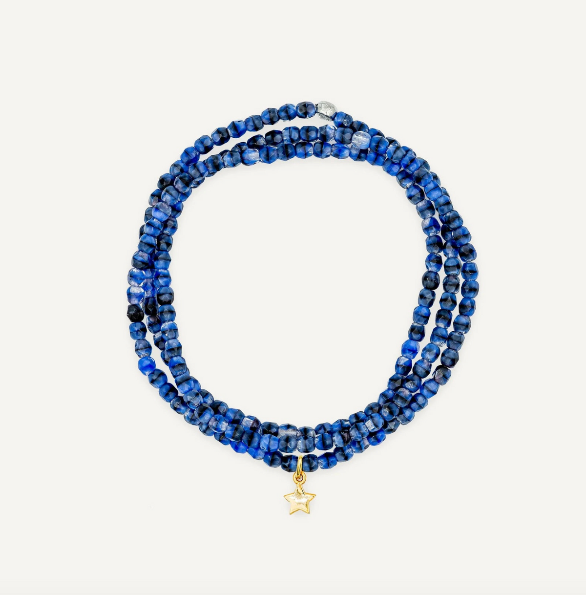 COLLIER-BRACELET CRISTAL DENIM TÊTES BLONDES