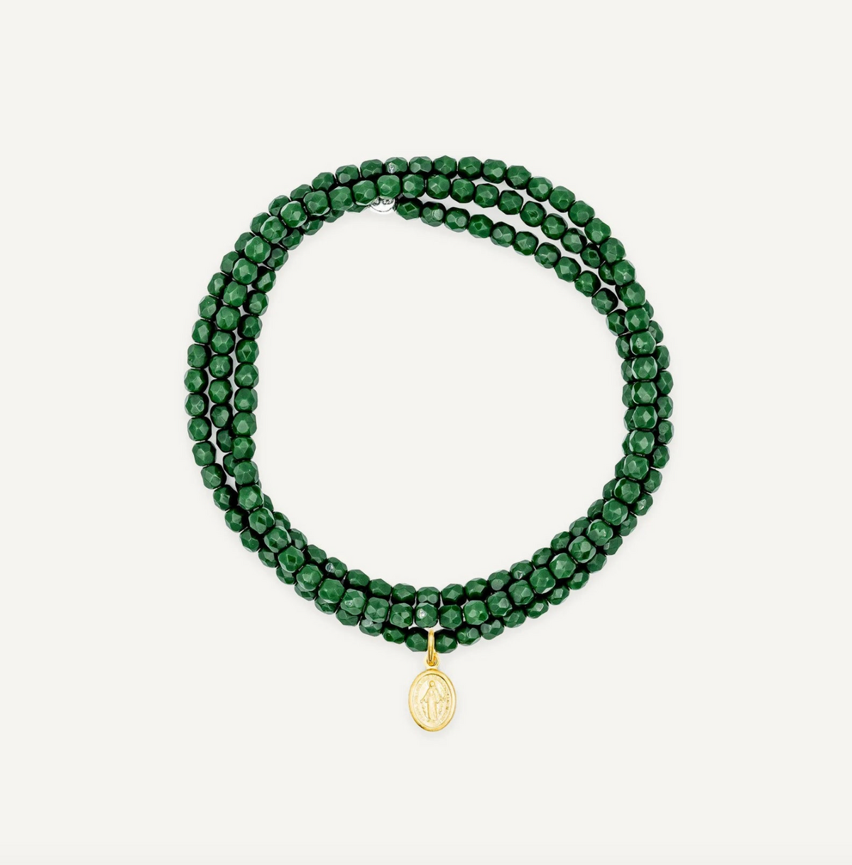 COLLIER-BRACELET CRISTAL GREEN FOREST TÊTES BLONDES